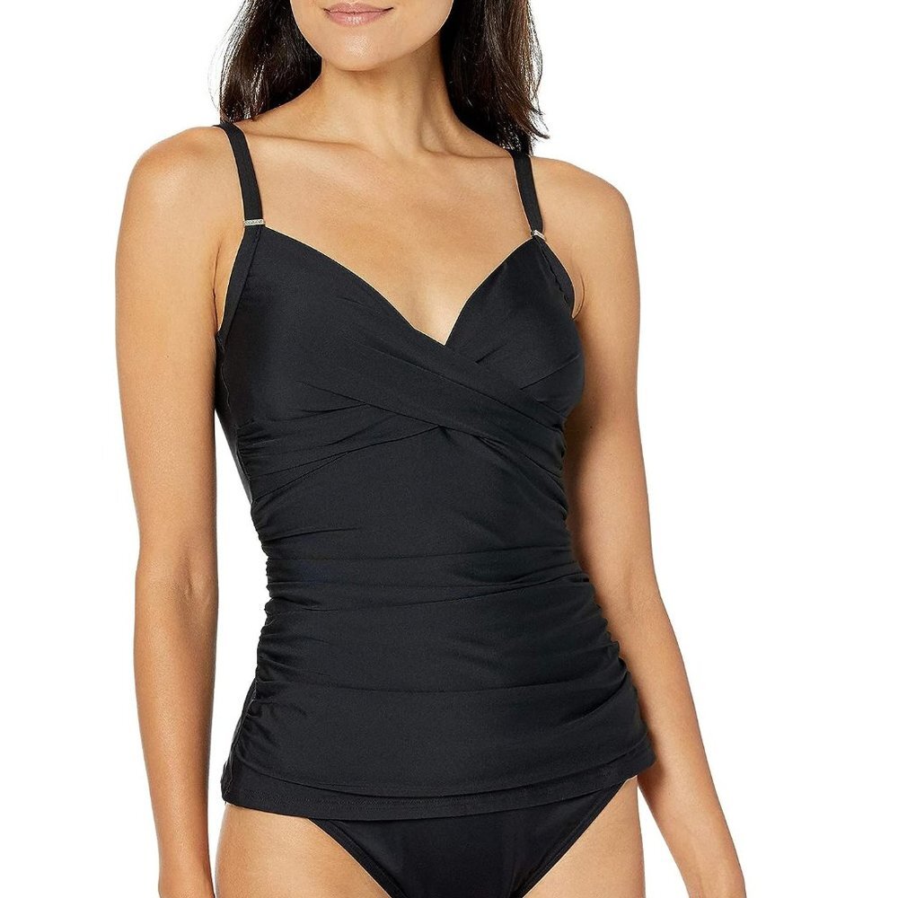 Calvin Klein Women's Standard Tankini Swimsuit with Adjustable Straps and Tummy